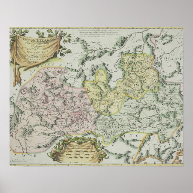 Poster Mapa das províncias na China (Frente)