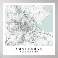 Mapa das Ruas Azuis de Amsterdã, Holanda