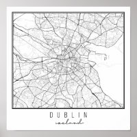 Mapa das Ruas da Irlanda de Dublin