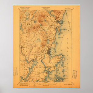 Poster Mapa das Vintagens do Rockland ME