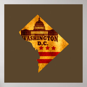 Poster mapa dc do washington