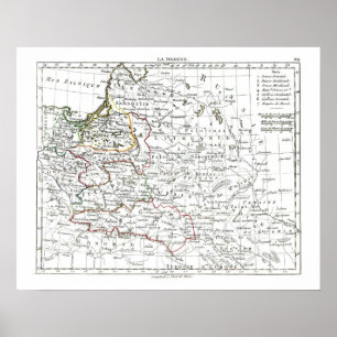 Pôster Mapa de 1806 - La Pologne