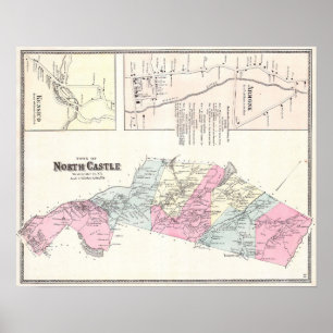Poster Mapa de 1867. Armonk, Westchester County, Nova Ior