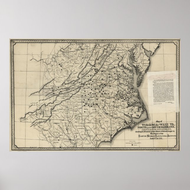 Pôster Mapa de 1876 da Virgínia Ocidental (Frente)