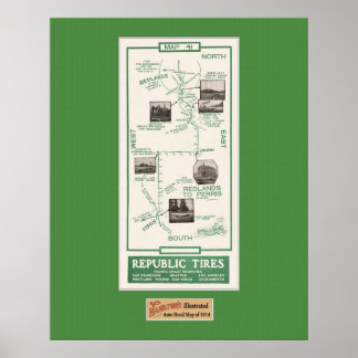 Pôster Mapa de 1914, Redlands para Perris
