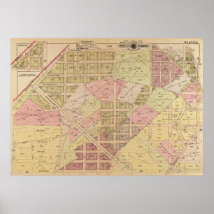 Poster Mapa de 1919 do American University Park, Washingt