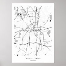 Mapa de Abstrato Mínimo Simples Winston-Salem