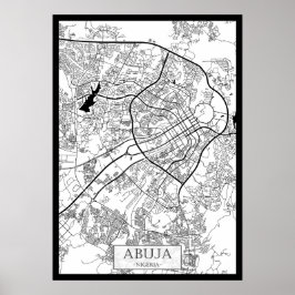 Poster Mapa de Abuja Nigéria