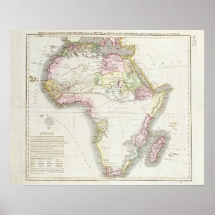 Poster Mapa de África, 1821