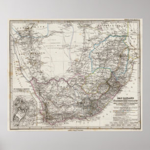 Poster Mapa de África do Sul