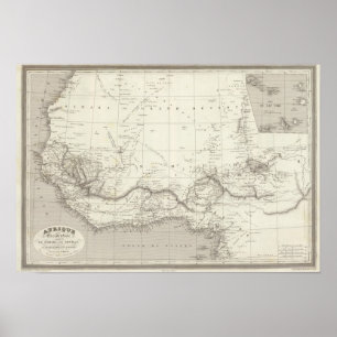 Pôster Mapa de África ocidental