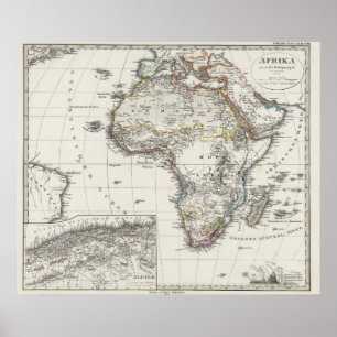 Pôster Mapa de África por Stieler