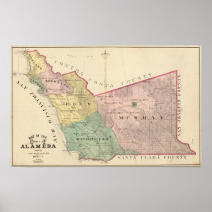 Pôster Mapa de Alameda County