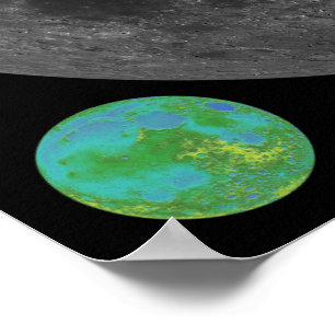 Pôster Mapa de alta resolução da lua