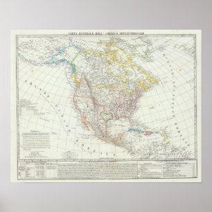 Poster Mapa de America do Norte