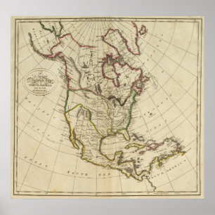 Pôster Mapa de America do Norte 3