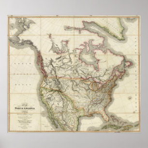 Pôster Mapa de America do Norte 4