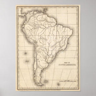 Poster Mapa de Ámérica do Sul