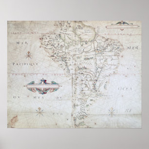 Poster Mapa de Ámérica do Sul