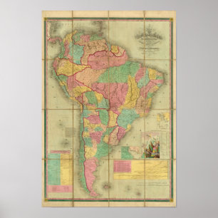 Poster Mapa de Ámérica do Sul 2