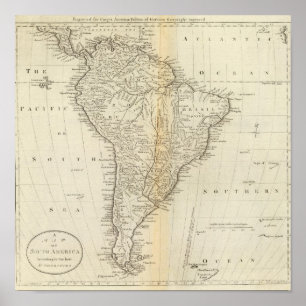 Pôster Mapa de Ámérica do Sul 2
