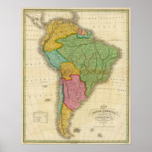 Poster Mapa de Ámérica do Sul 4