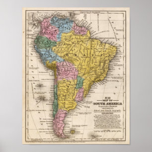 Poster Mapa de Ámérica do Sul 5