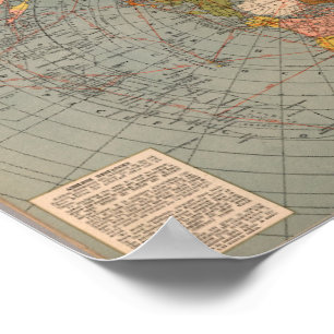Poster Mapa de ar liso equidistante Azimuthal polar da