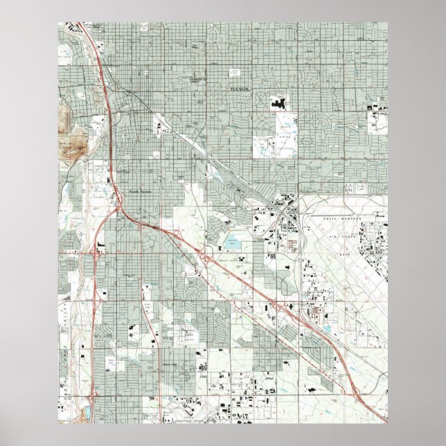 Pôster Mapa de Arizonas de Tucson (1992) (Frente)