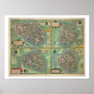Poster Mapa de Arnhem, de Velmo, de Gelre, e de Ruerm,
