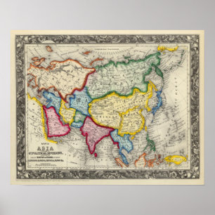 Poster Mapa de Ásia