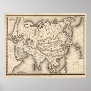 Pôster Mapa de Ásia