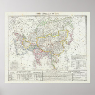 Pôster Mapa de Ásia