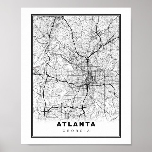 Poster Mapa de Atlanta (Frente)