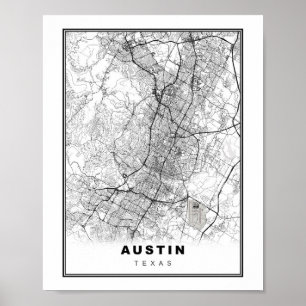 Poster Mapa de Austin