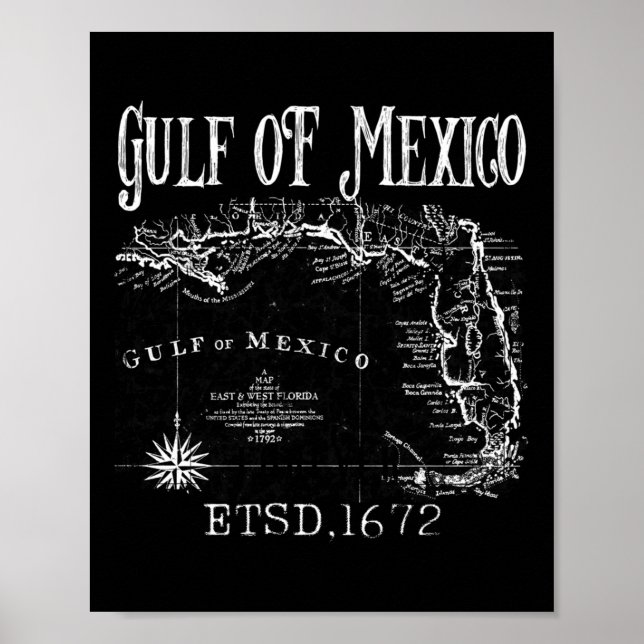 Poster Mapa De Bandeiras Do Golfo Do México, Funny Améric (Frente)