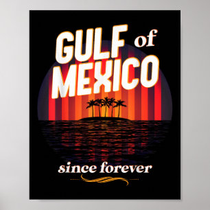 Poster Mapa De Bandeiras Do Golfo Do México, Funny Améric