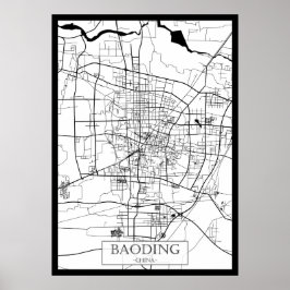 Poster Mapa de Baoding China