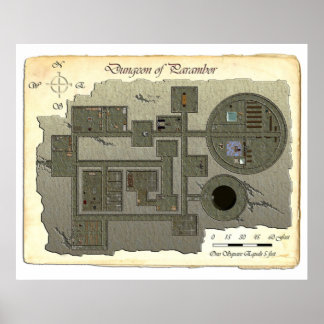 Poster Mapa de Batalha de Dungeon do Parambor