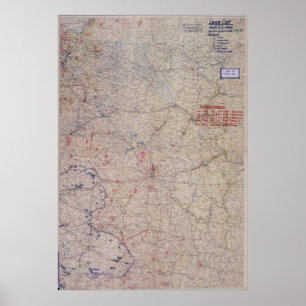 Poster Mapa de batalha WW2 alemão! Rússia!