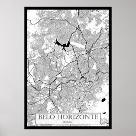 Poster Mapa de Belo Horizonte Brasil