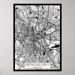 Poster Mapa de Bengaluru Karnataka