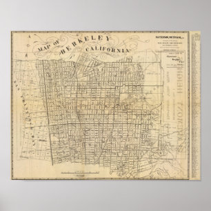 Pôster Mapa de Berkeley, Califórnia