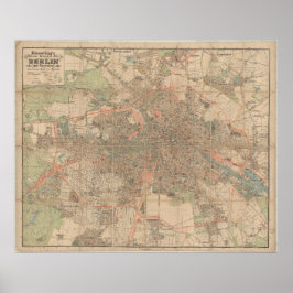 Poster Mapa de Berlim c.1897 – Plano Detalhado da Cidade