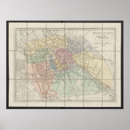 Poster Mapa de Berlim, Neuester Grundriss, Plano da Alema
