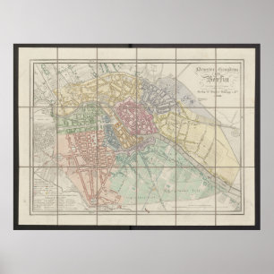 Poster Mapa de Berlim, Neuester Grundriss, Plano da Alema