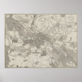 Poster Mapa de Berlim, Plano da Cidade, Distrito Circunda