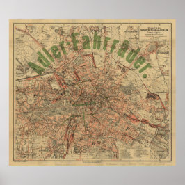 Poster Mapa de Bolso de Berlim c.1897 – Plano de Kiesslin
