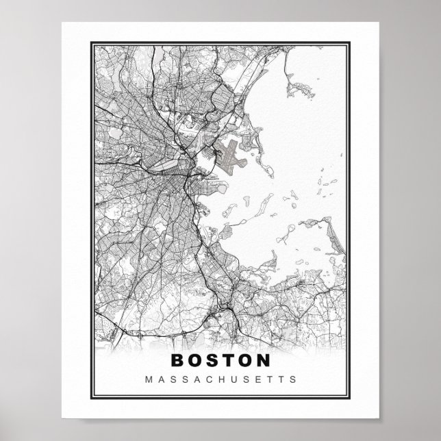 Poster Mapa de Boston (Frente)