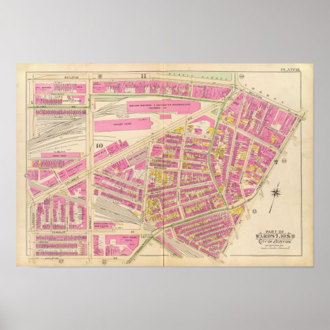 Pôster Mapa de Boston 19 (Frente)